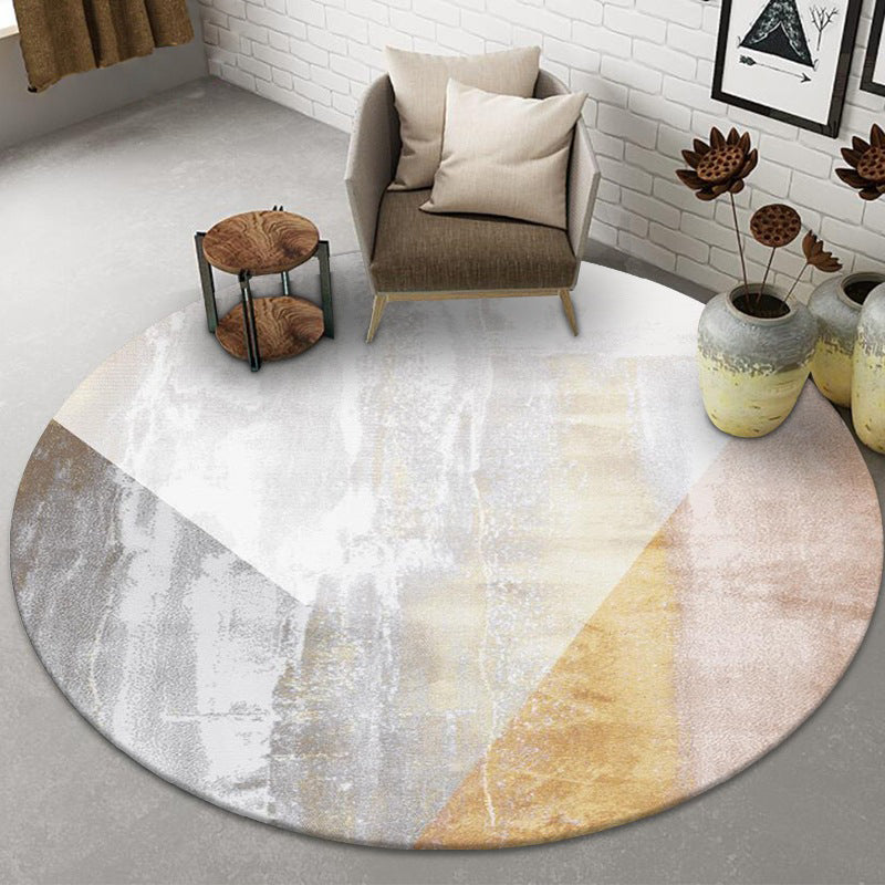 Gorgeous Round Area Carpet Leisure Polyester Area Rug Stain Resistant Indoor Rug for Living Room