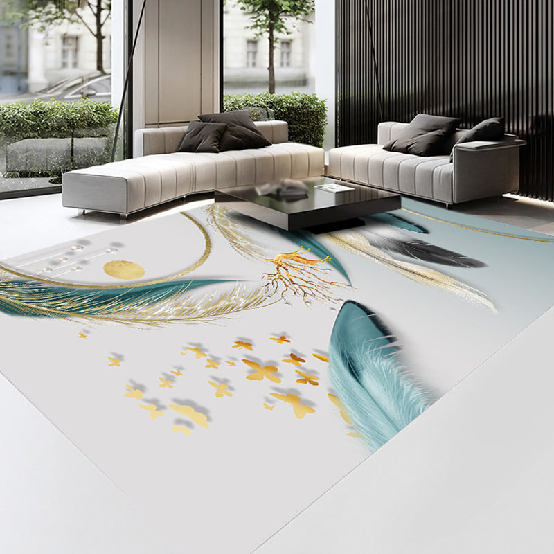 Casual veren bedrukt tapijt polyester gebied tapijt vlekbestendig binnenvleed voor woonkamer