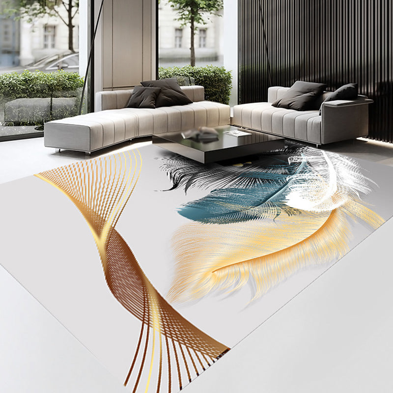 Casual veren bedrukt tapijt polyester gebied tapijt vlekbestendig binnenvleed voor woonkamer