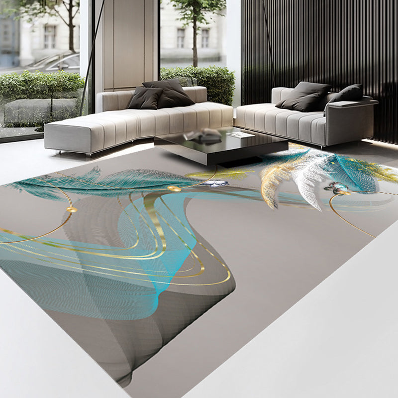 Casual veren bedrukt tapijt polyester gebied tapijt vlekbestendig binnenvleed voor woonkamer