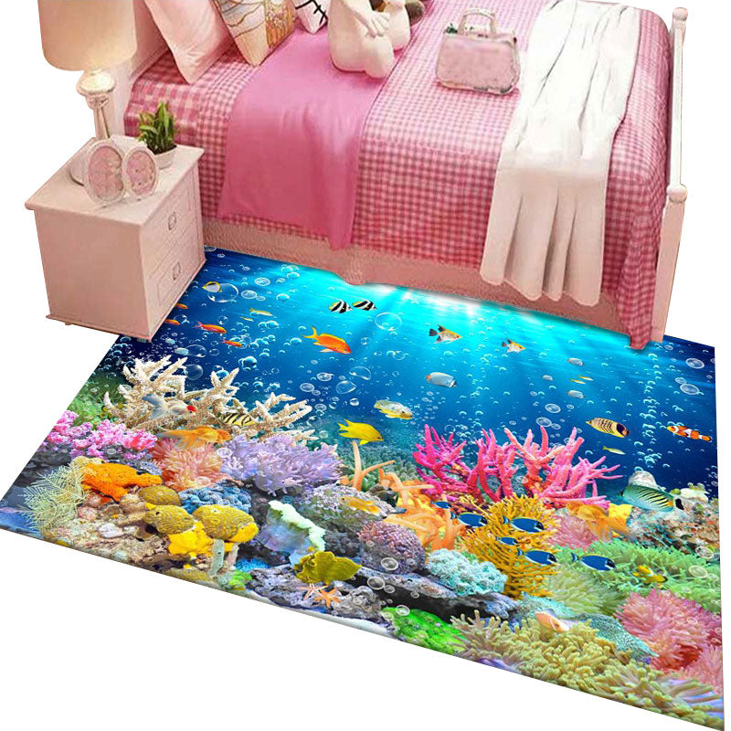 Blauw modern tapijt mengen: