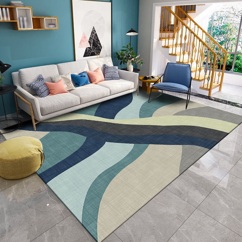 Contemporary Rug Abstract Pattern Creative Area Rug Polyester Anti-Slip Rug for Home Decor