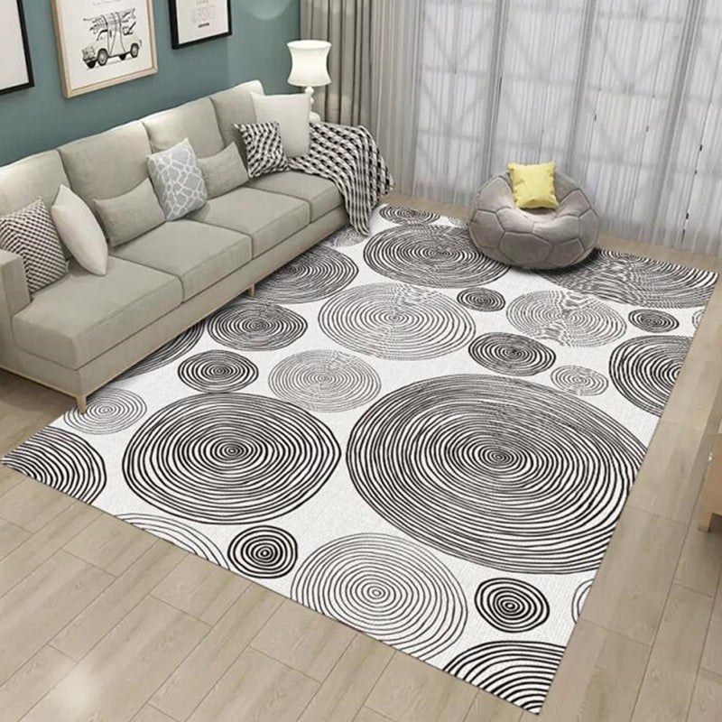 Modern Flowing Swirls Print Rug Polyester Indoor Carpet Stain Resistant Carpet for Home Decoration