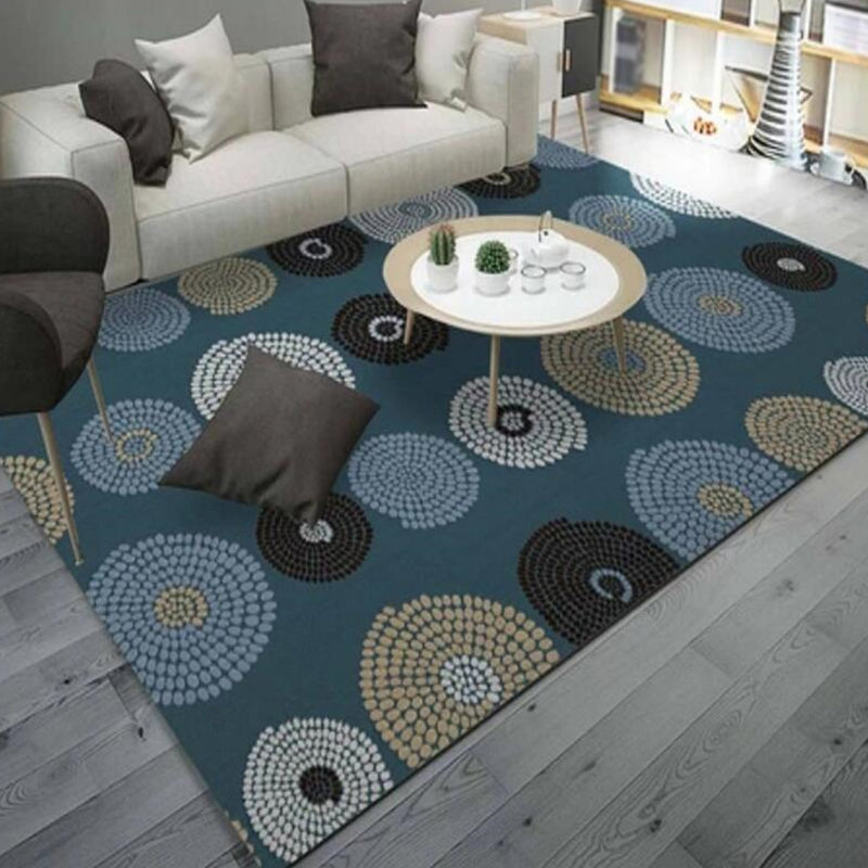 Modern Flowing Swirls Print Rug Polyester Indoor Carpet Stain Resistant Carpet for Home Decoration