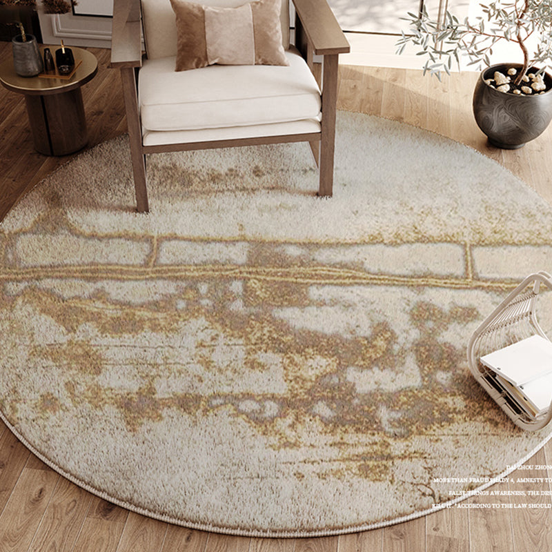 Modern Living Room Area Carpet Abstract Pattern Polyester Area Rug Non-Slip Backing Rug