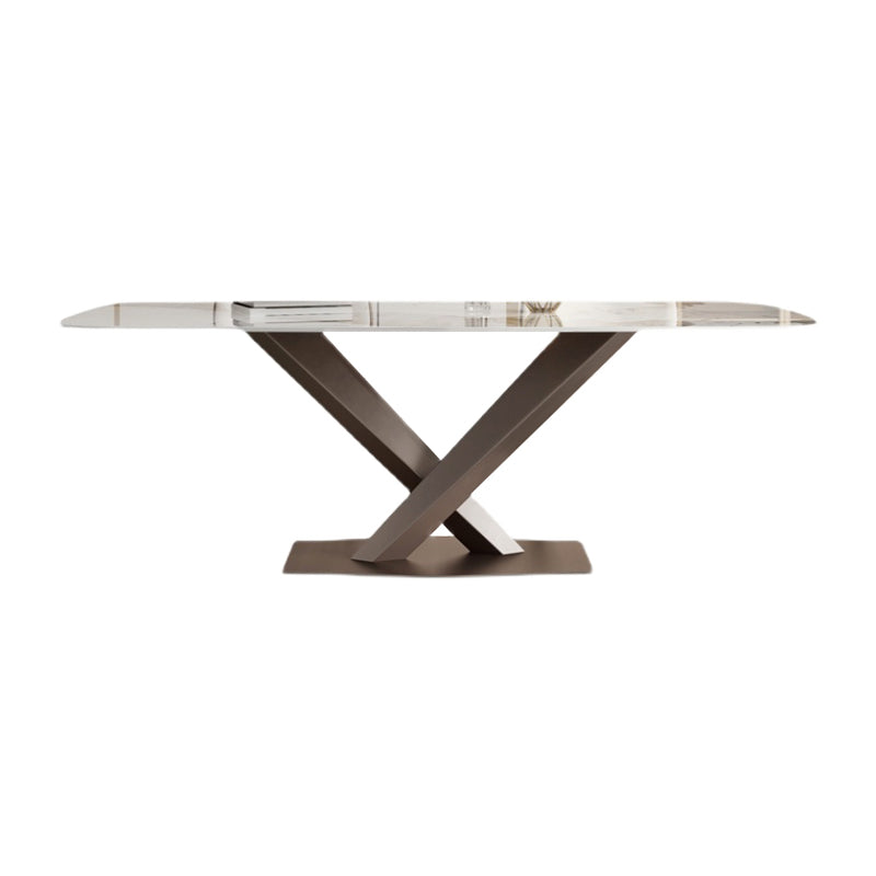 Metal Mesa de comedor de piedra sinterizada de metal tradicional de lujo para cocina y comedor