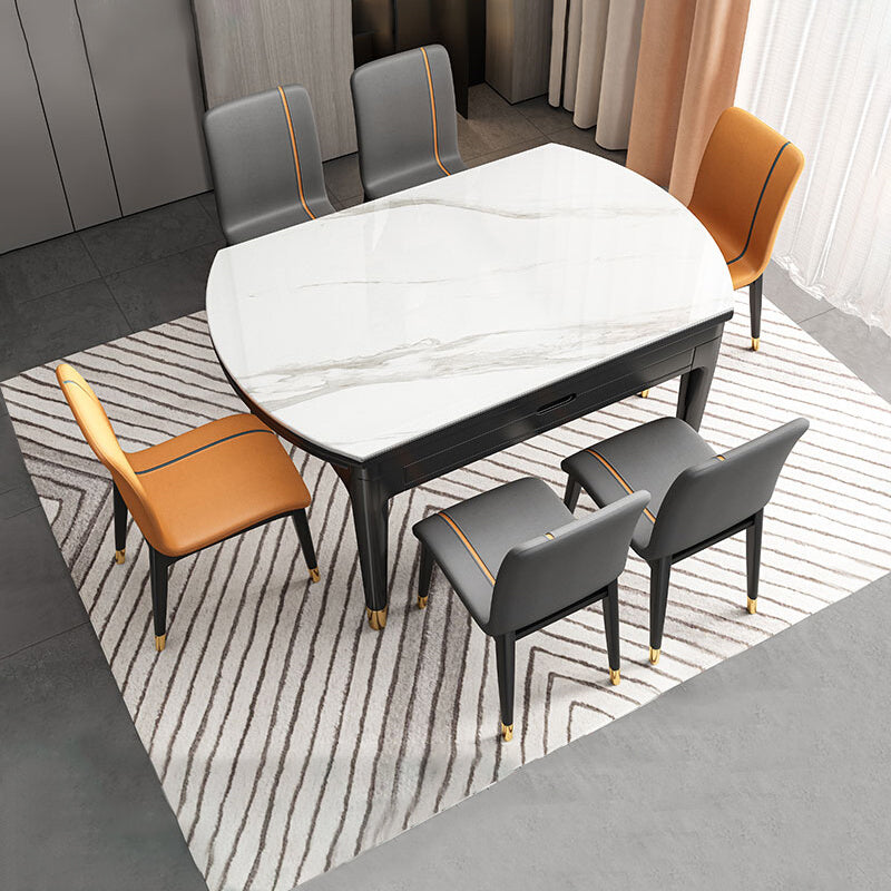 Sintered Stone Extendable Round Table for Restaurant Modern Dining Table with 4 Legs