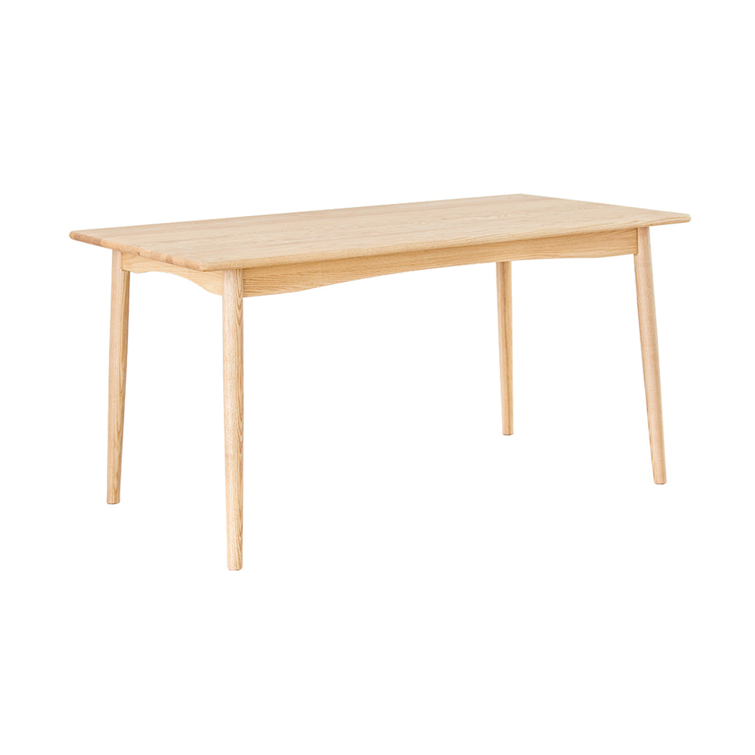 Mesa de comedor de madera rectangular en la naturaleza Mesa de madera de ceniza moderna con 4 patas