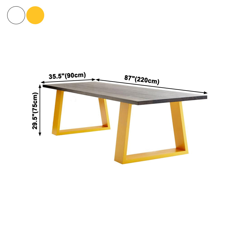 Mesa de comedor rectangular de lujo tradicional, mesa de madera maciza con pedestal doble para comedor