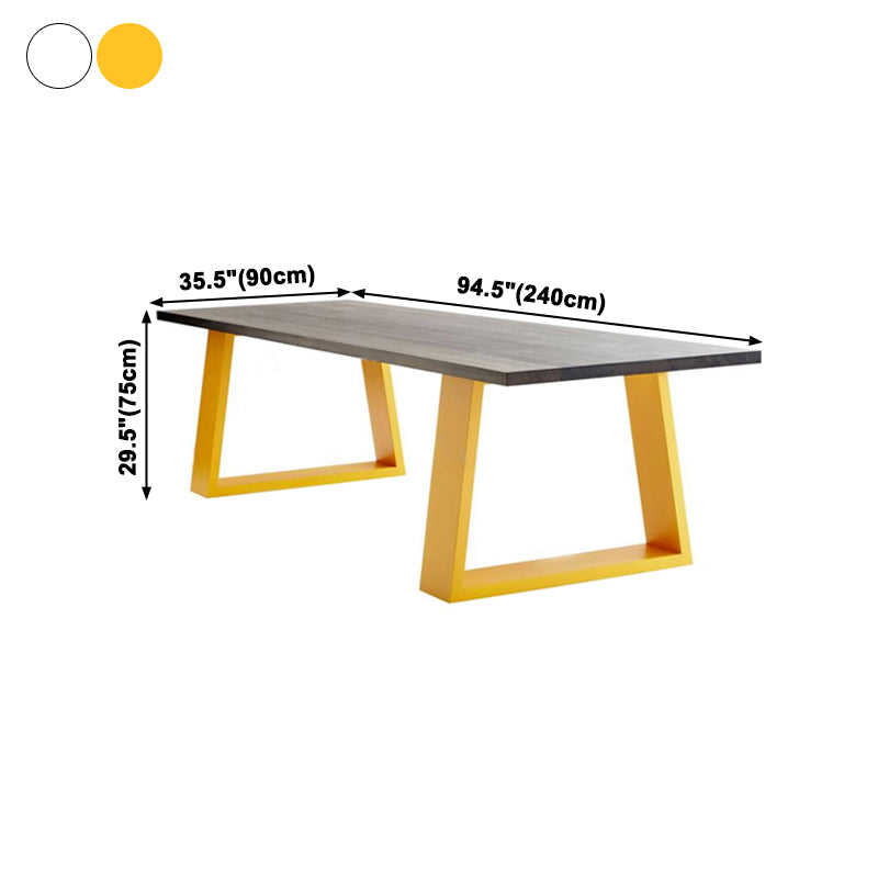 Mesa de comedor rectangular de lujo tradicional, mesa de madera maciza con pedestal doble para comedor