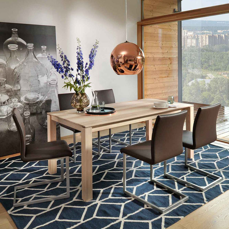 Mesa de comedor rectangular Simplicity, mesa de madera maciza de pino con 4 patas para comedor