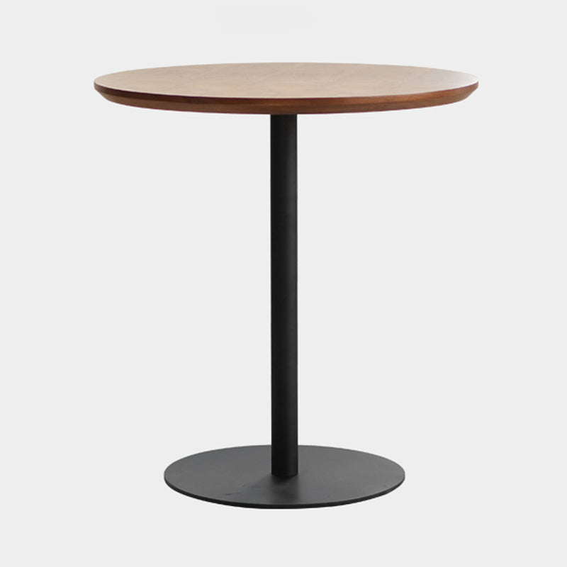 Table de salle à manger décontractée à base de tulipe ronde, table fixe quadricolore avec bois massif