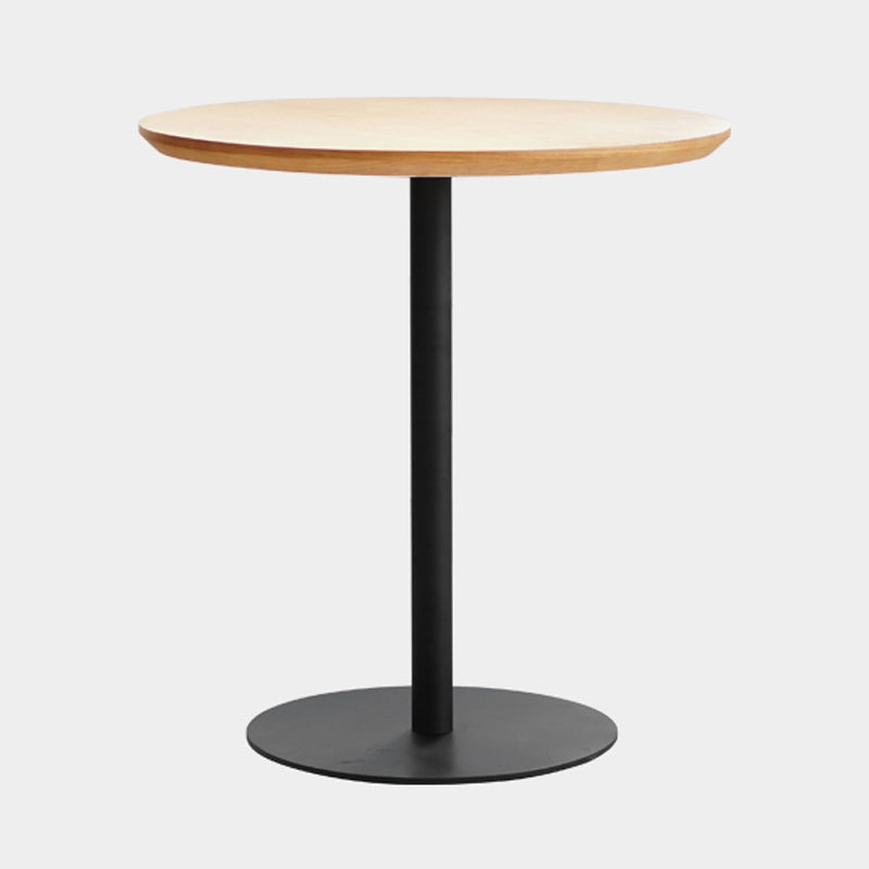 Table de salle à manger décontractée à base de tulipe ronde, table fixe quadricolore avec bois massif
