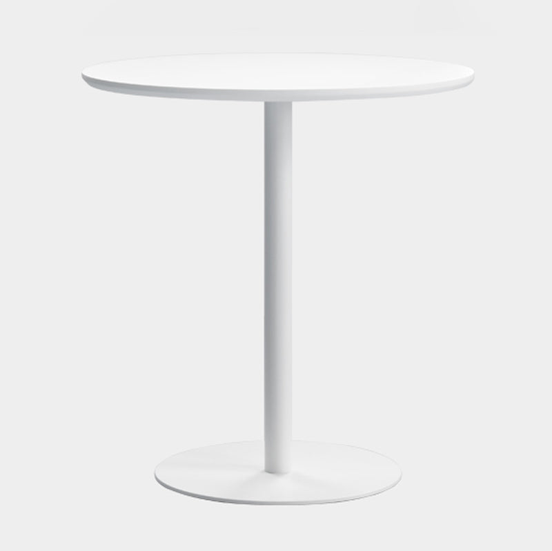 Table de salle à manger décontractée à base de tulipe ronde, table fixe quadricolore avec bois massif