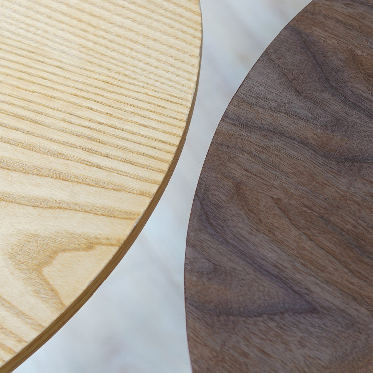 Table de salle à manger décontractée à base de tulipe ronde, table fixe quadricolore avec bois massif