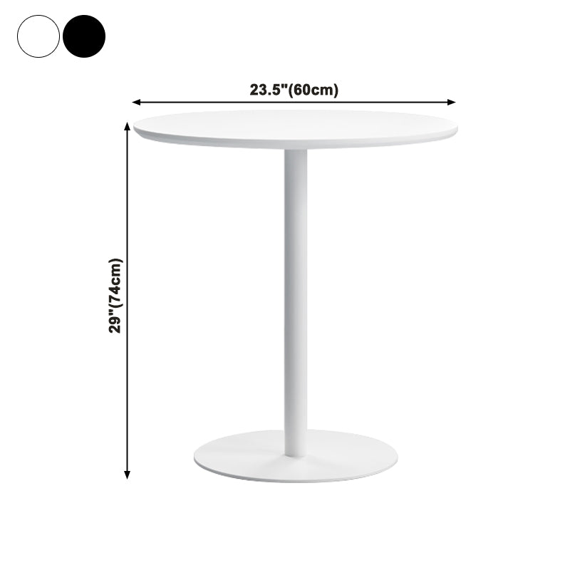 Table de salle à manger décontractée à base de tulipe ronde, table fixe quadricolore avec bois massif