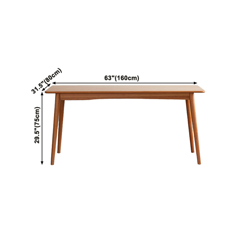 Traditional Luxury Rectangle Dining Table Solid Wood Table with 4 Legs for Dining Room
