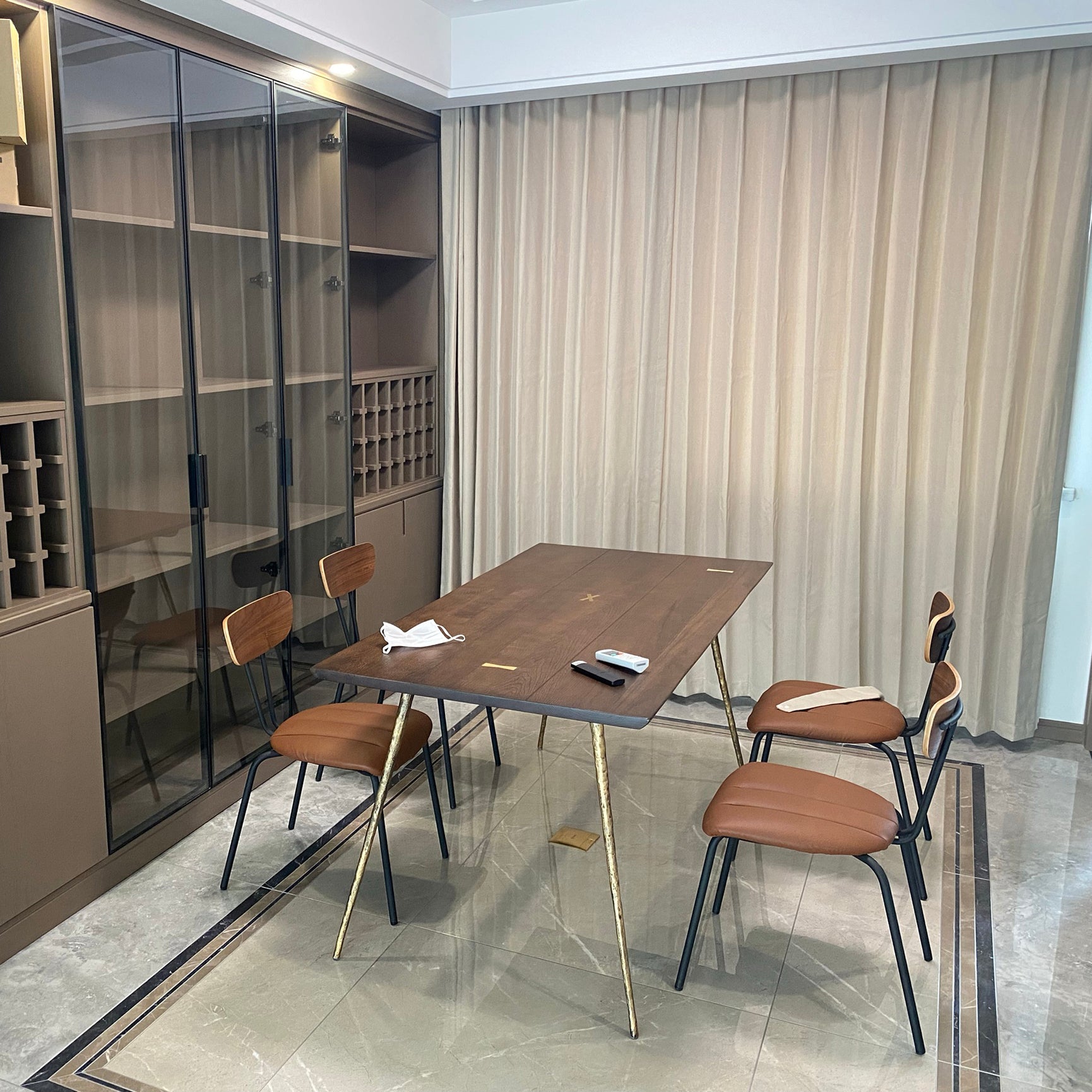 Metal Industrial Rectangle Dining Table Solid Wood Top Table with Legs