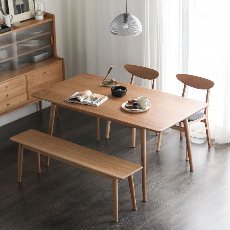 Table rectangulaire en bois massif de pin pour Restaurant, Table à manger moderne avec 4 pieds