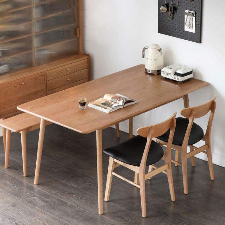 Table rectangulaire en bois massif de pin pour Restaurant, Table à manger moderne avec 4 pieds