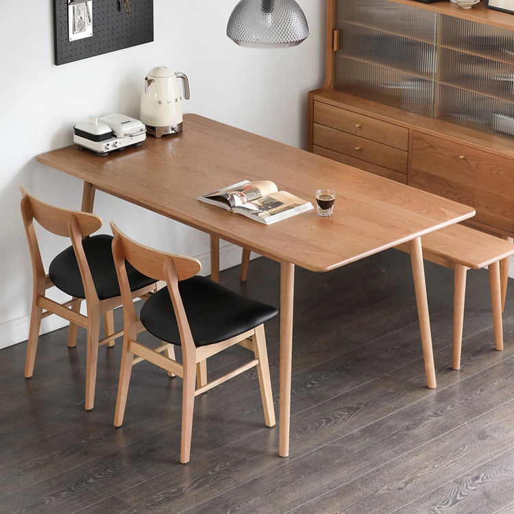 Table rectangulaire en bois massif de pin pour Restaurant, Table à manger moderne avec 4 pieds