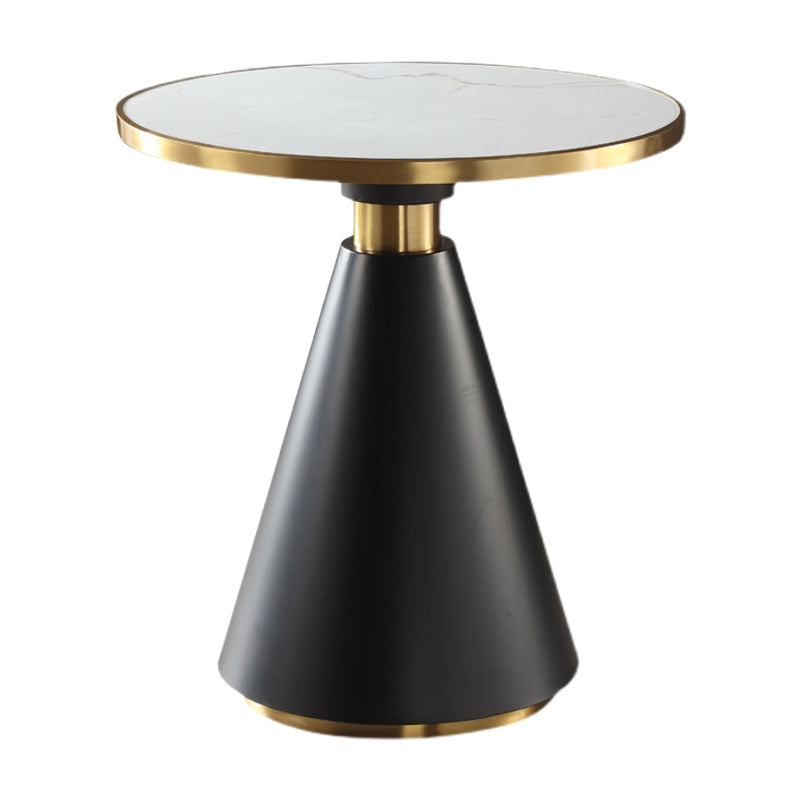 Mesa de comedor de piedra sinterizada de forma redonda, mesa con pedestal Glam para comedor