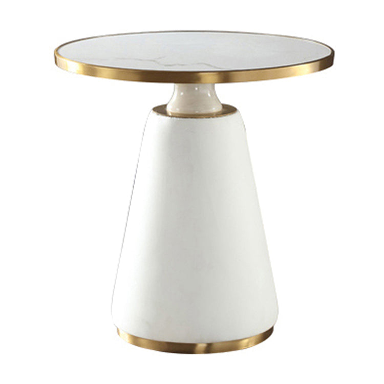 Mesa de comedor de piedra sinterizada de forma redonda, mesa con pedestal Glam para comedor