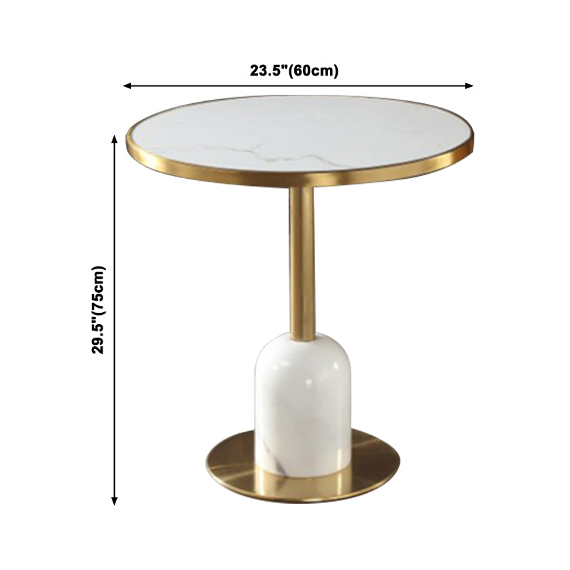 Mesa de comedor de piedra sinterizada de forma redonda, mesa con pedestal Glam para comedor