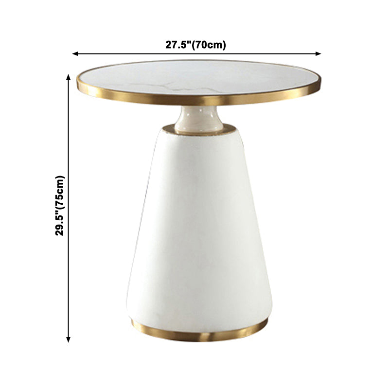 Mesa de comedor de piedra sinterizada de forma redonda, mesa con pedestal Glam para comedor