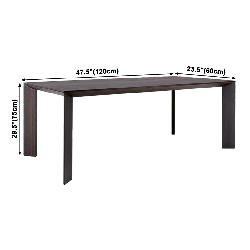Mesa rectangular de madera maciza de pino, mesa de comedor moderna de color marrón oscuro con 4 patas para restaurante