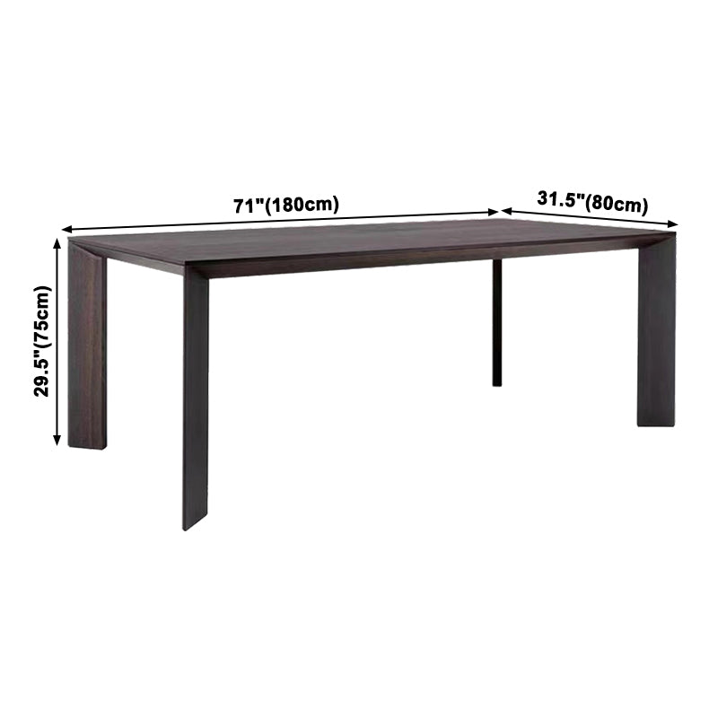 Mesa rectangular de madera maciza de pino, mesa de comedor moderna de color marrón oscuro con 4 patas para restaurante