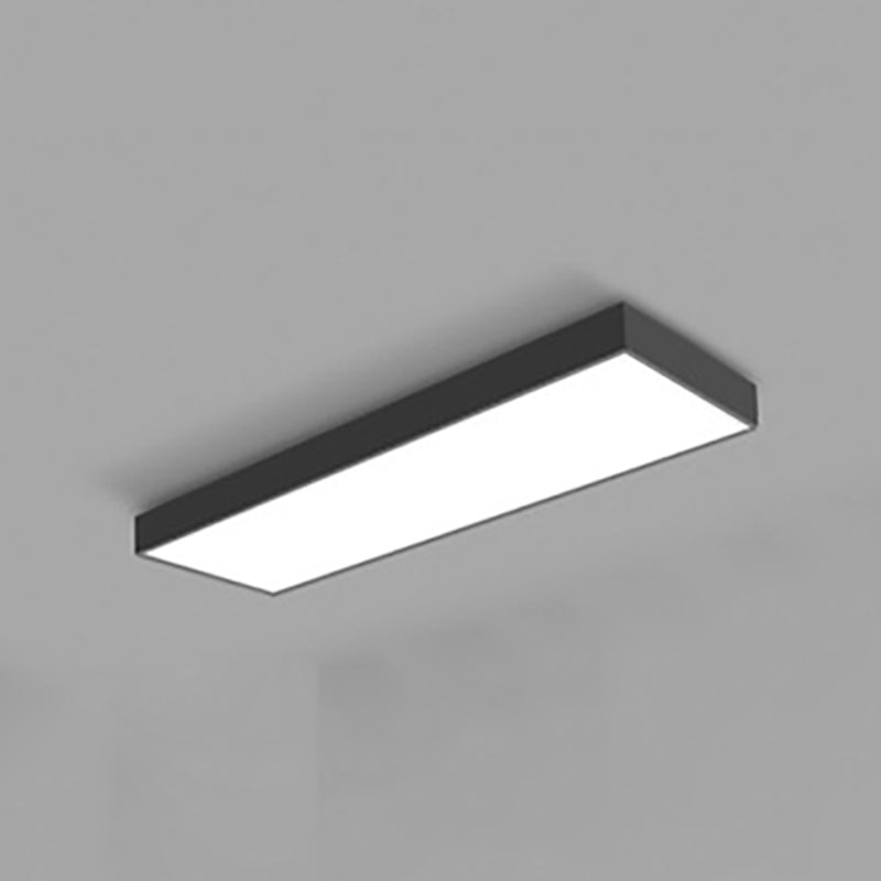 Plafonnier LED de forme rectangulaire moderne, en aluminium, 1 lumière, montage encastré pour bureau