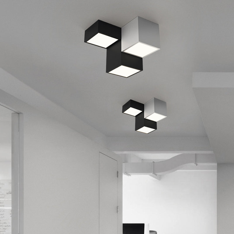Square Shape LED Ceiling Lamp Modern Iron Flush Mount for Bedroom
