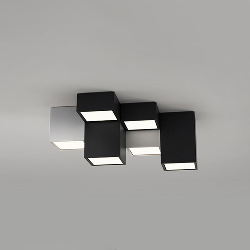 Square Shape LED Ceiling Lamp Modern Iron Flush Mount for Bedroom
