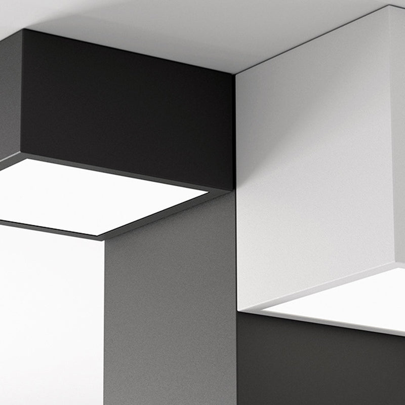 Square Shape LED Ceiling Lamp Modern Iron Flush Mount for Bedroom