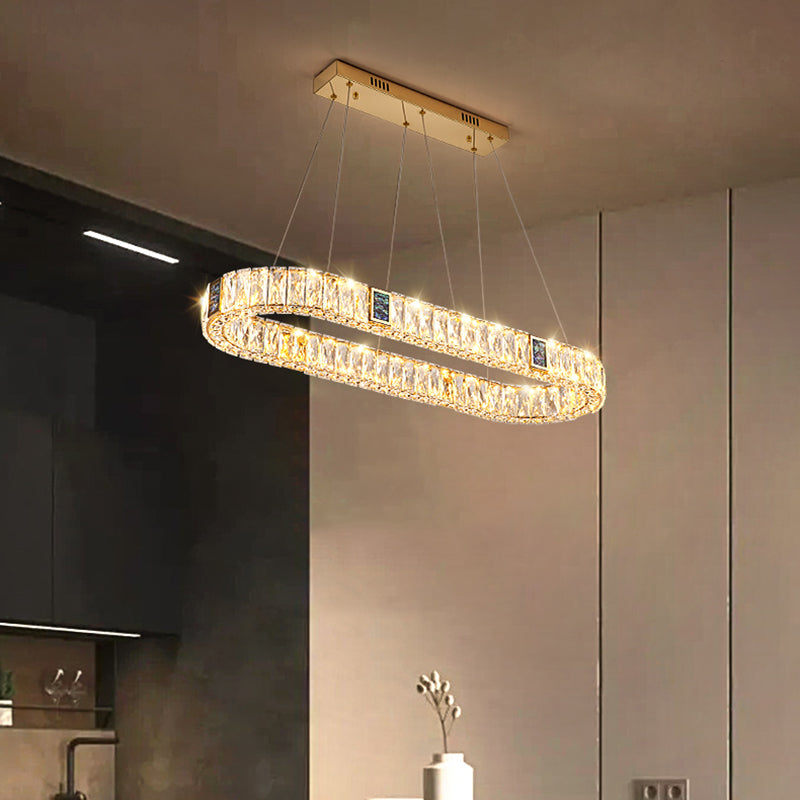 Geometrische Formen Deckenpendelleuchte Licht moderner Luxusstil Kristallleuchte Lampe