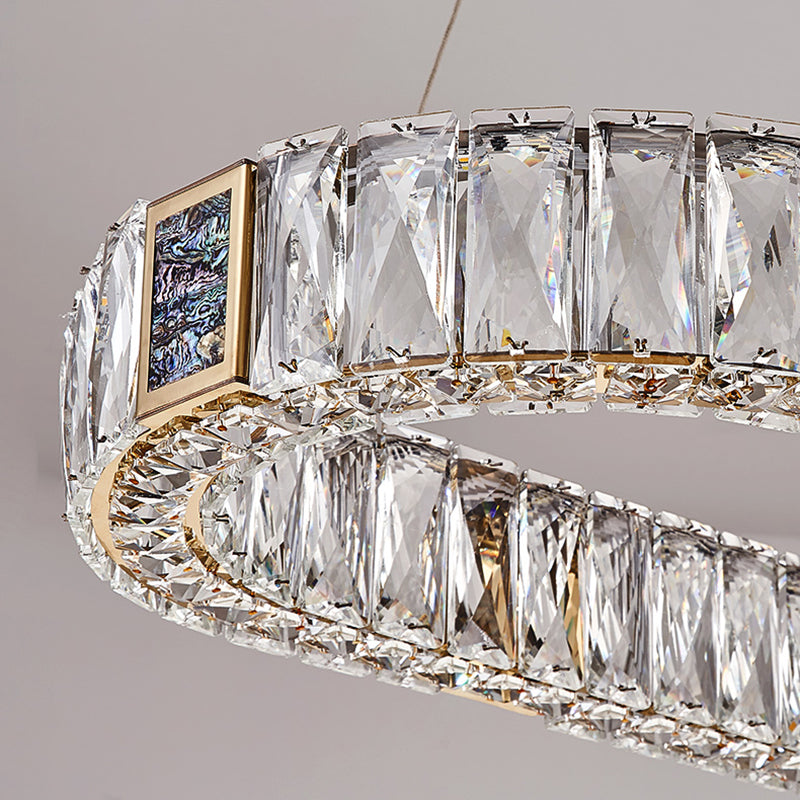 Geometric Shapes Ceiling Pendant Light Modern Luxury Style Crystal Chandelier Lamp