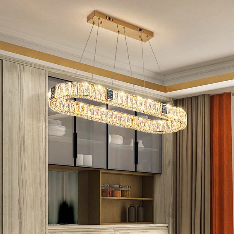 Geometrische Formen Deckenpendelleuchte Licht moderner Luxusstil Kristallleuchte Lampe