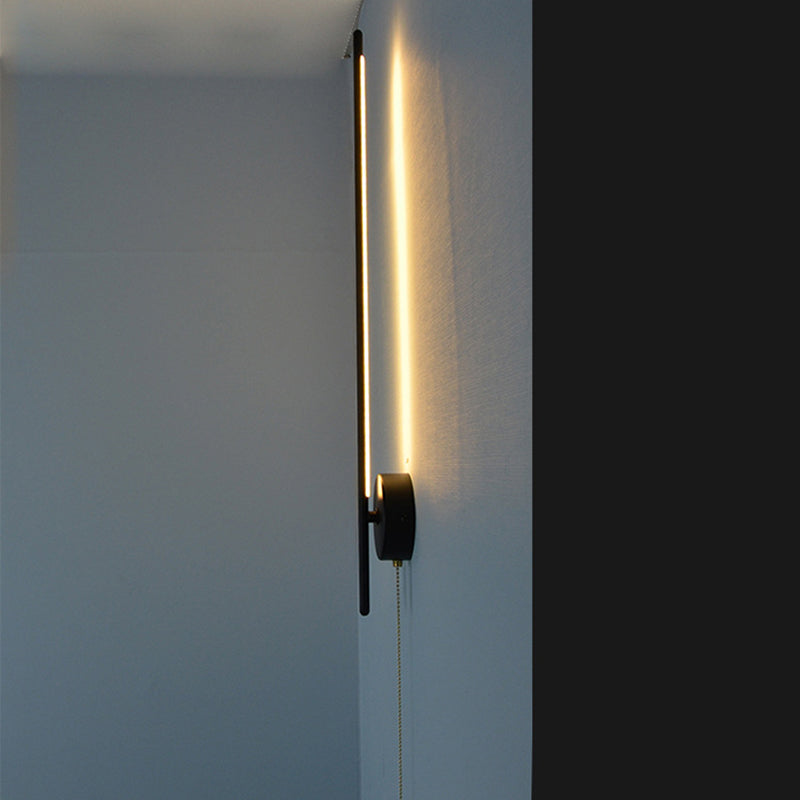 Zeitgenössischer Stil linearer LED -Wandlampe Metall 1 Licht Wandleuchte Leuchten