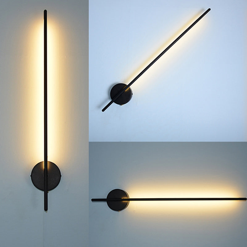 Zeitgenössischer Stil linearer LED -Wandlampe Metall 1 Licht Wandleuchte Leuchten