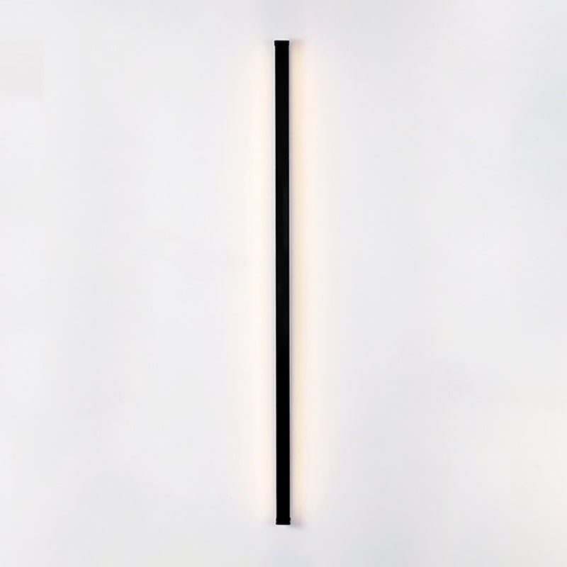 Zeitgenössischer Stil linearer LED -Wandlampe Metall 1 Licht Wandleuchte in Schwarz