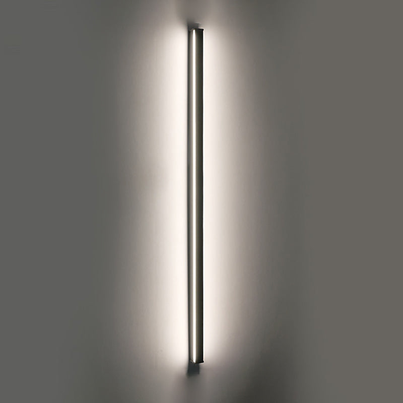 Zeitgenössischer Stil linearer LED -Wandlampe Metall 1 Licht Wandleuchte in Schwarz
