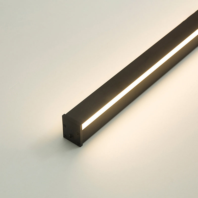 Zeitgenössischer Stil linearer LED -Wandlampe Metall 1 Licht Wandleuchte in Schwarz