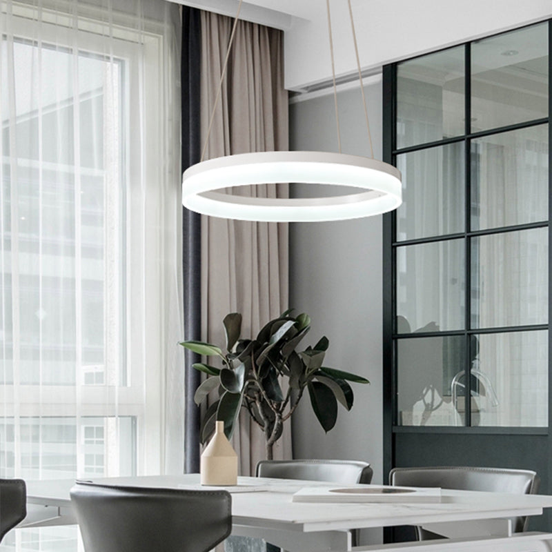Single Tier Pendant Light Fixture Modern Circular Chandelier Lighting