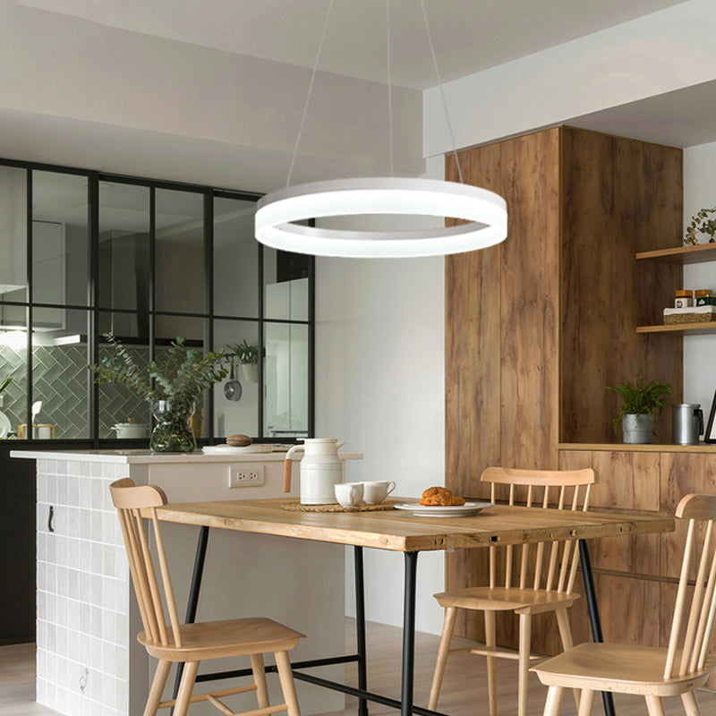 Single Tier Pendant Light Fixture Modern Circular Chandelier Lighting