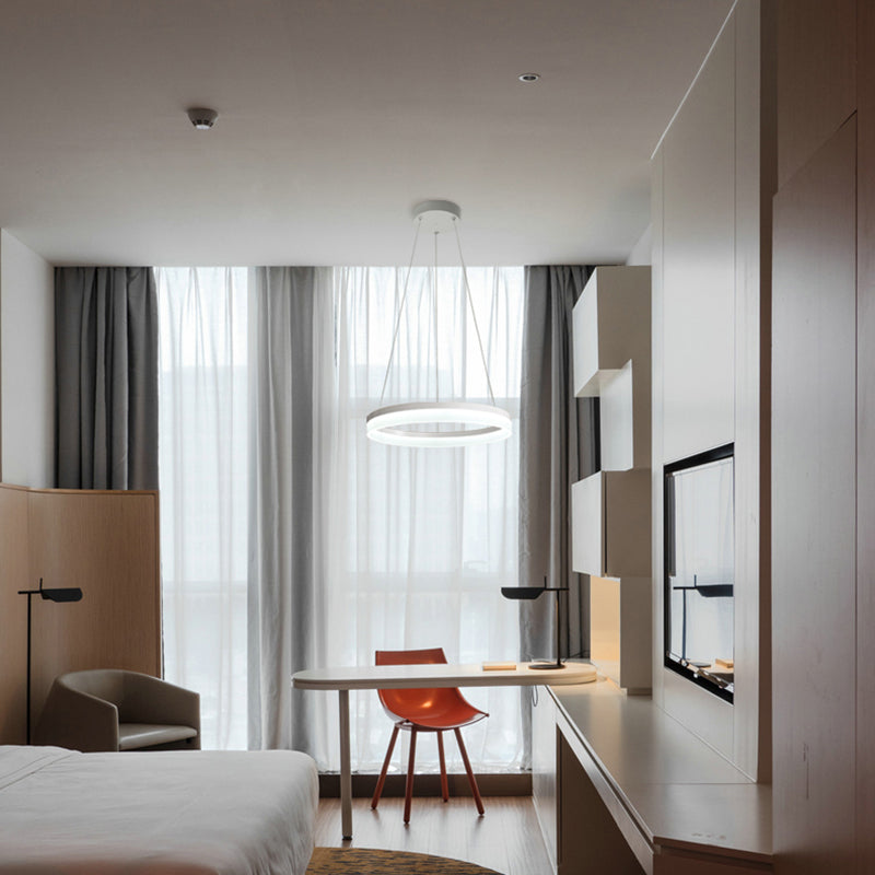 Single Tier Pendant Light Fixture Modern Circular Chandelier Lighting