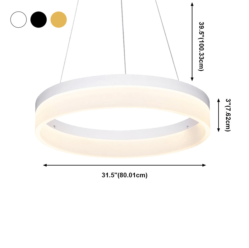 Single Tier Pendant Light Fixture Modern Circular Chandelier Lighting