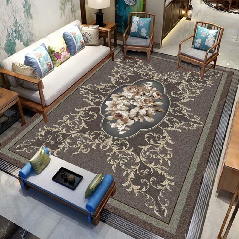 Modern European Carpet Antique Pattern Polyester Area Rug Non-Slip Backing Rugu for Home Decor
