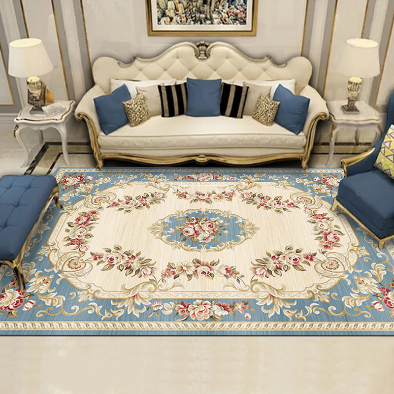 Carpette en Polyester Motif Jacquard Tapis Antidérapant pour Salon Style Moderne