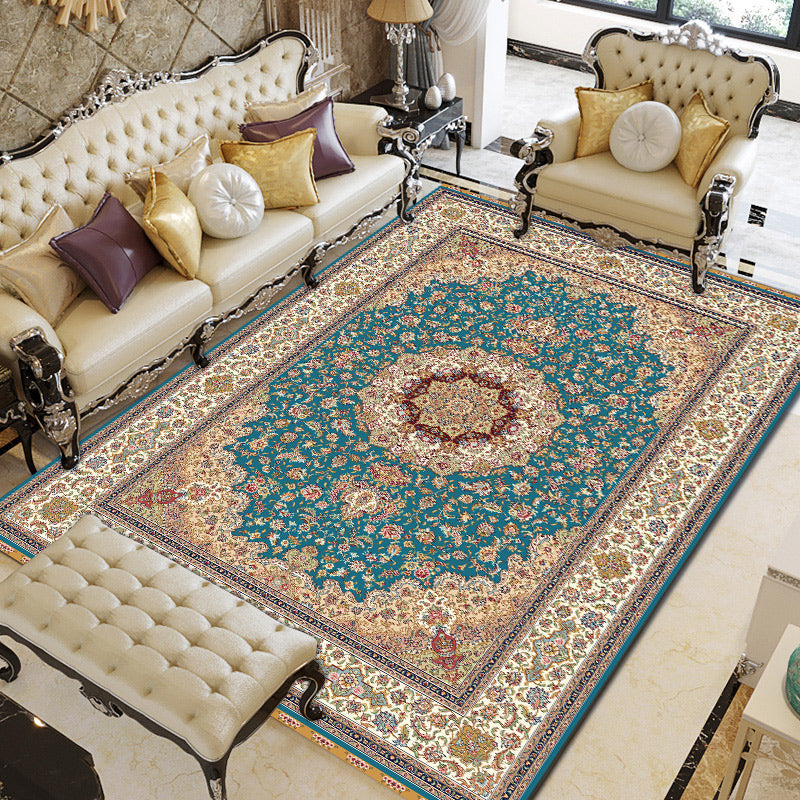 Europese woonkamer tapijt Medaillon Afdrukken Polyester Area Tapijt Anti-slip Easy Care Tapijt